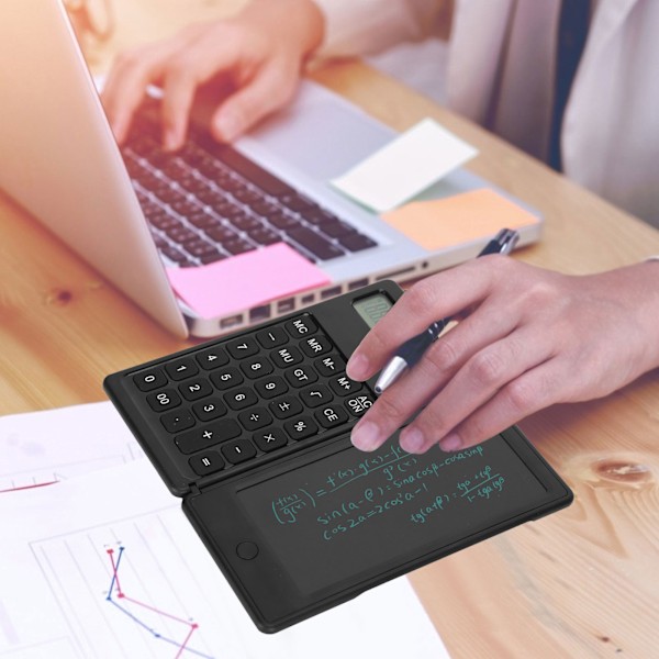 LCD Foldbar 12 Cifret Display Lommeregner Skriveplade Bærbar Tegneplade med Stylus