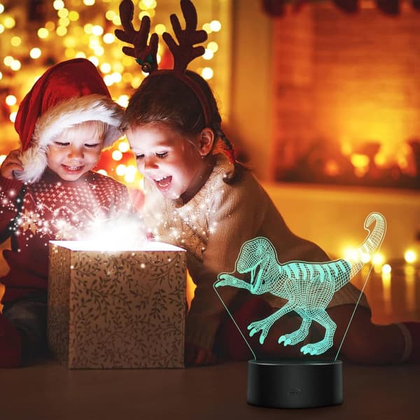 3D Dinosaur Natlampe til Børn 16 Farver Børn Optisk