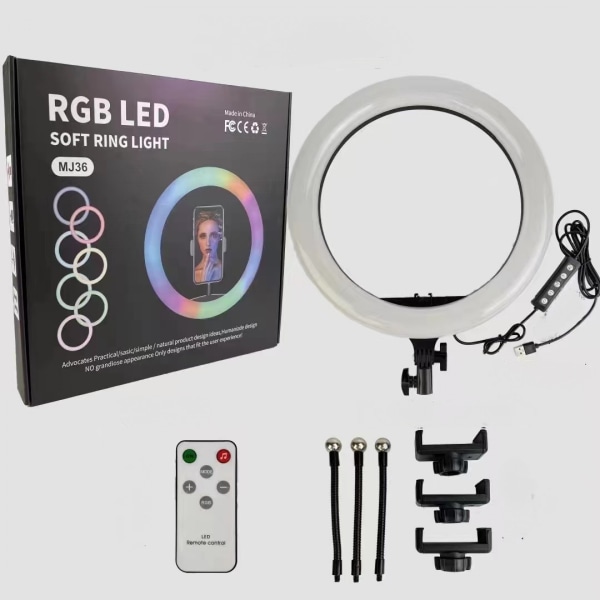 Selfie Ring Light Stand, dimbar LED RGB-bordslampa Came