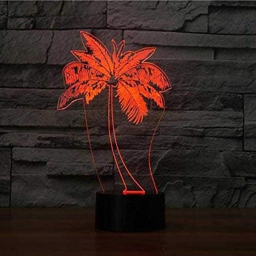 3D Palmetræ Natlys Bordlampe Dekor Bord Optisk