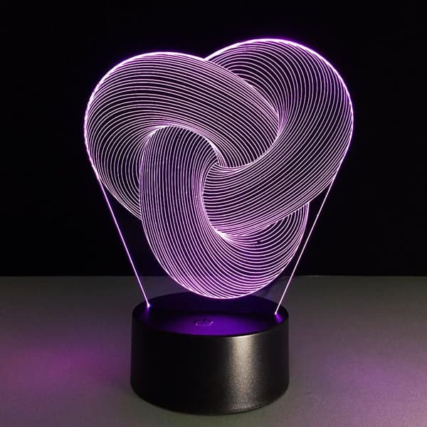 Kunstnerisk Abstraksjon Moderne 3D USB Nattlys Fargerik Colo