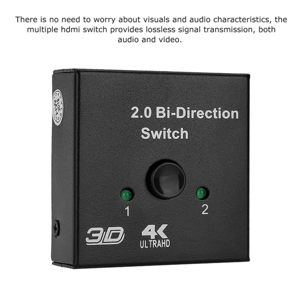 HD Multimedia Interface 2 ingångar till 1 utgångs switch HD Multimedia Interface Splitter Tvåvägs HD Multimedia Interface Switcher Stöd 4K