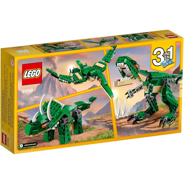 LE GO Creator 3 i 1 Mighty Dinosaur Legetøj, Transformerer fra T.rex til Triceratops til Pterodactyl Dinosaur Figurer, Fantastisk Gave til 7-12-årige Drenge og Piger