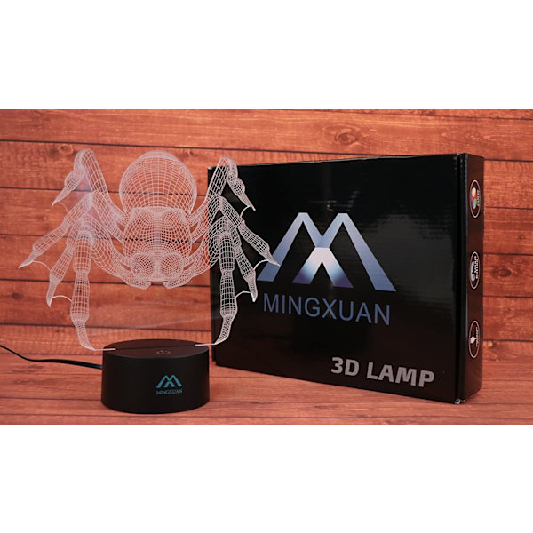 Spider 3D LED Natlampe Touch Bordlamper 7 Farveskift