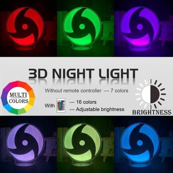 Naruto Kakashi Uchiha Sasuke 3D Illusion Natlampe Sm