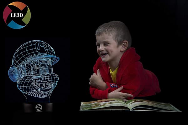 3D Optisk Illusions Natlampe - 7 LED Farveskiftende Lampe