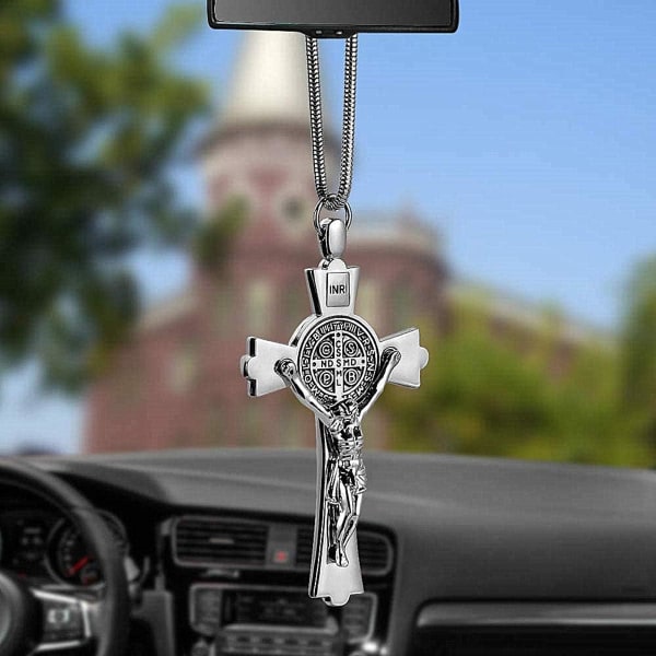 Auton koristeet Metalli ja Kristalli Timantti Risti Jeesus Kristillinen Auton Takapeilin Ripustin Ripustettava Auton Muotoilu Tarvikkeet Auto Dekoraatio