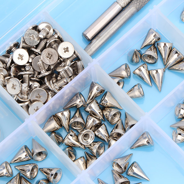 100 st/set Metall Punk Spike Bullet Nitar DIY Bälte Väska Skor Kläder Kon Nitar