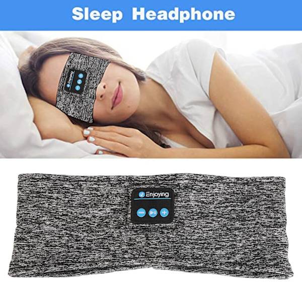 Sports Music Hodebånd Bærbar USB Søvn Hodetelefon BT Hodebånd for Sovende Trening Jogging Reiser Meditasjon Heather Grey