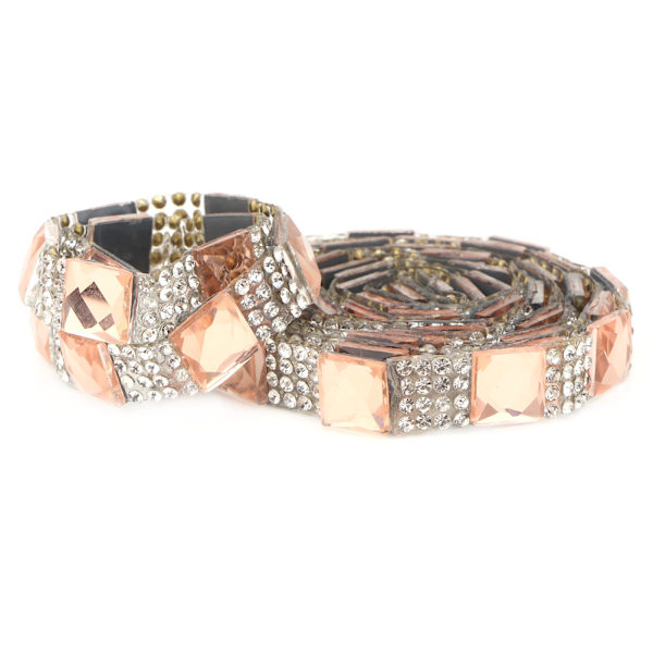 5 meter Hotfix klare krystallglass strass kjede trim DIY applikasjon (10mm Champagne)