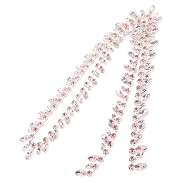 2,3 cm leveä strassiketju 1 jaardia hopea pohja hieno viimeistely superkimalteleva DIY-askarteluketju kangasPink
