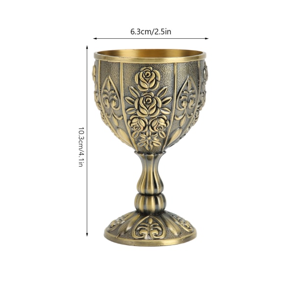 Metal Embossed Wine Cup Vintage Flower Pattern Exquisite Details Metal Wine Cup for Home Decoration Gifts