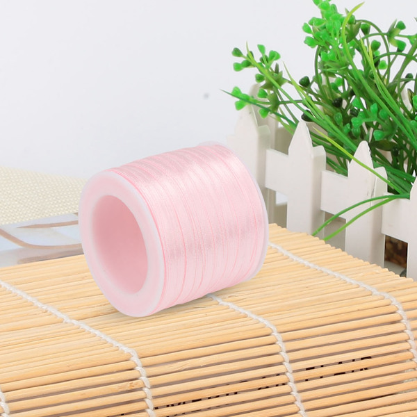 Båndindpakning Satinbånd DIY Tilbehør til Emballage Bryllup Beklædningsdekor (Pink)