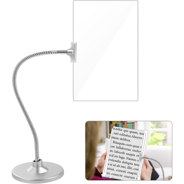4X Ultra Stor HD Hvidt Lys Forstørrelsesglas med Beslag, 10 \"x6