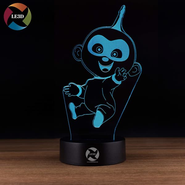 3D Optisk Illusions Natlampe - 7 LED Farveskiftende Lampe