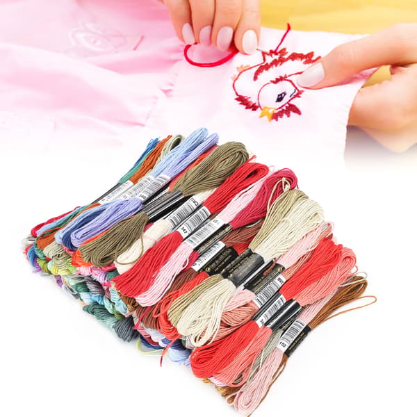 150 stk broderigarn flerfarget korssting floss polyester bomullsspoler 8 meter