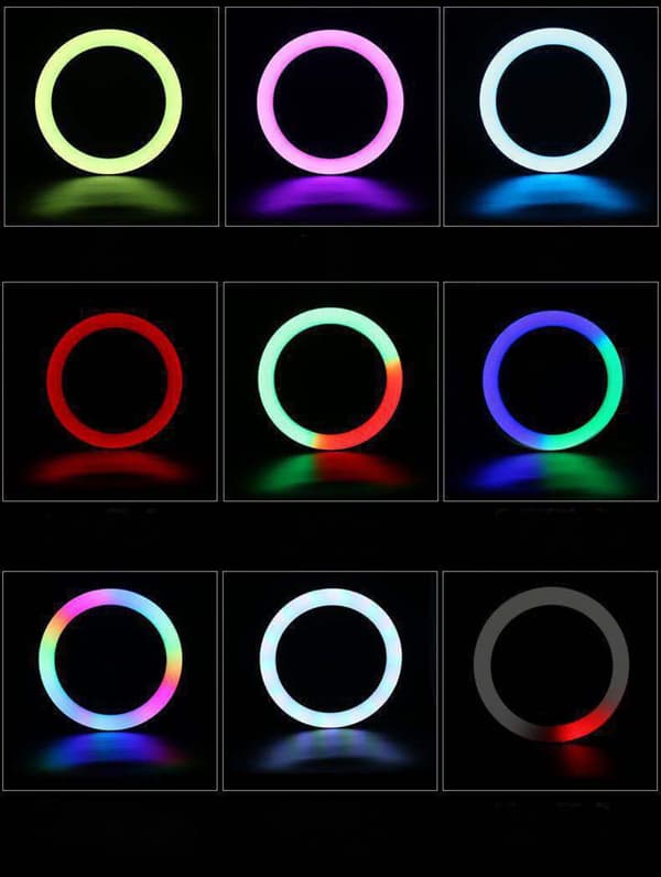 Selfie Ring Light Stativ, dimbar Desktop Led RGB Lampe Came