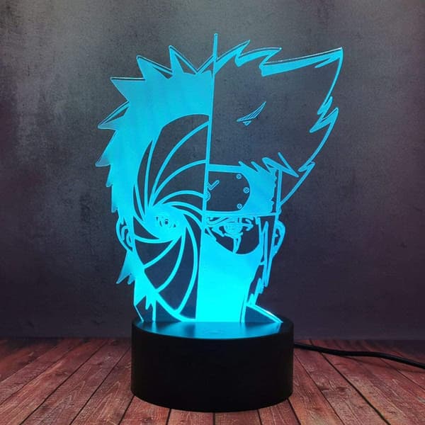 Naruto Kakashi Uchiha Sasuke 3D Illusjon Nattlys Lampe Sm