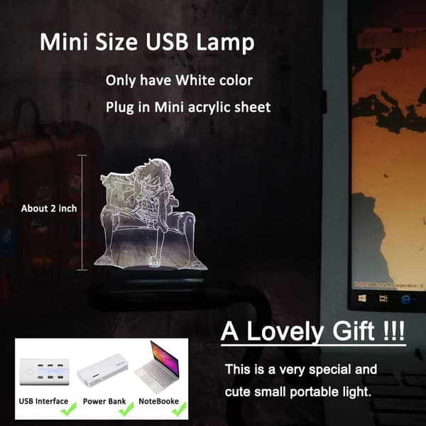 Monkey D. Luffy Lampe Anime Natlampe Kreativ 3D LED Luffy