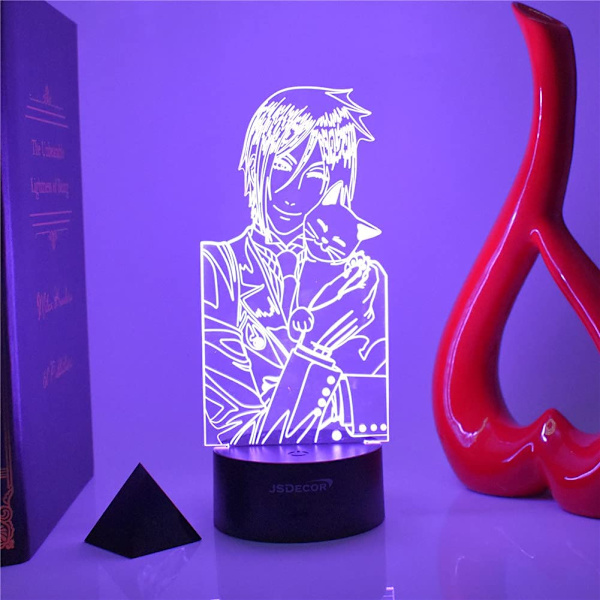 LED Färgglad och elegant Black Butler 3D Akryl Nattlampa