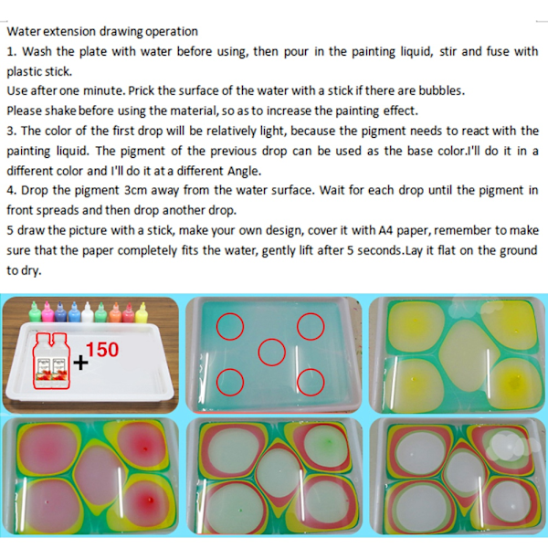 Vattenmarmorering Mineralpigment i PVC-flaska för Ebru Art Tool för barn (A4 18 färger 6 ml)