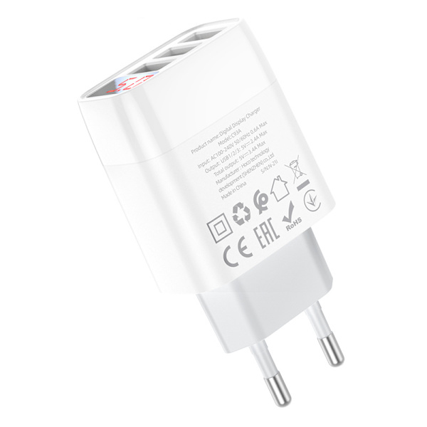 hoco. C93A tre-ports digital display laddare för Apple Andr