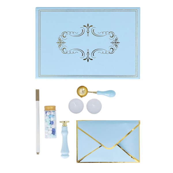 Vaxstämpelset Retro DIY Craft Stamp Hand Account Kuvert Eldfärg Tätningsvax Kit Present Dekoration