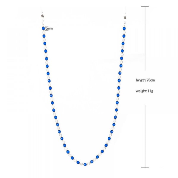 7 kpl helmillä koristeltuja silmälasiketjuja aurinkolasien pidikkeen kaulahihna