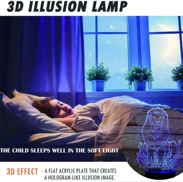 Panda 3D LED-ljus Illusion Lights för barn Optisk Illusio