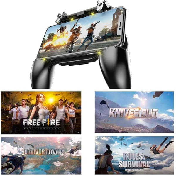 Mobilspil Controller til PUBG Mobil Controller L1R1 Mobilspil Trigger Joystick Gamepad til iOS & Android Telefon(W10 opdatering) W10 Update