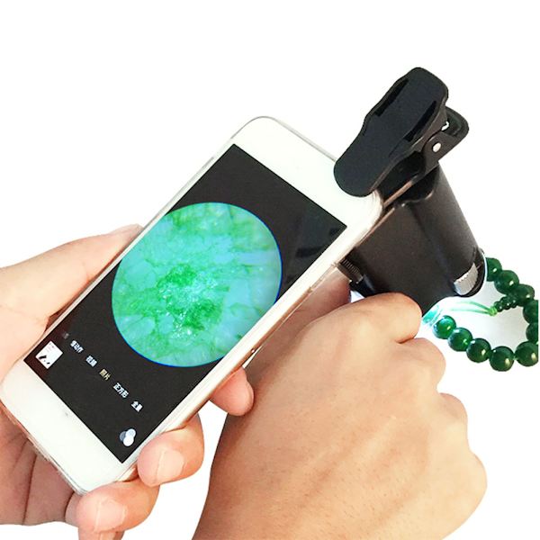 Universal Telefon Mikroskop Forstørrelsesglas 60~100X Zoom Ind med LED og UV Lys Små Objekter Observationsværktøj