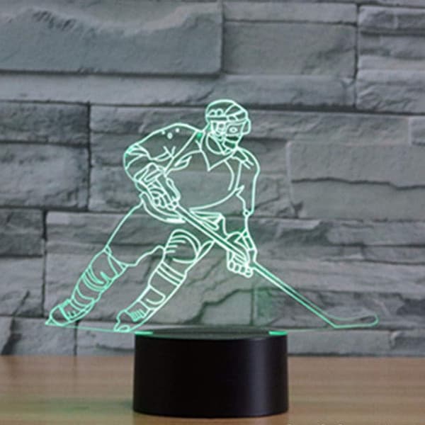 3D Optisk Illusion Farverig Natlampe Tennis Touch USB LE
