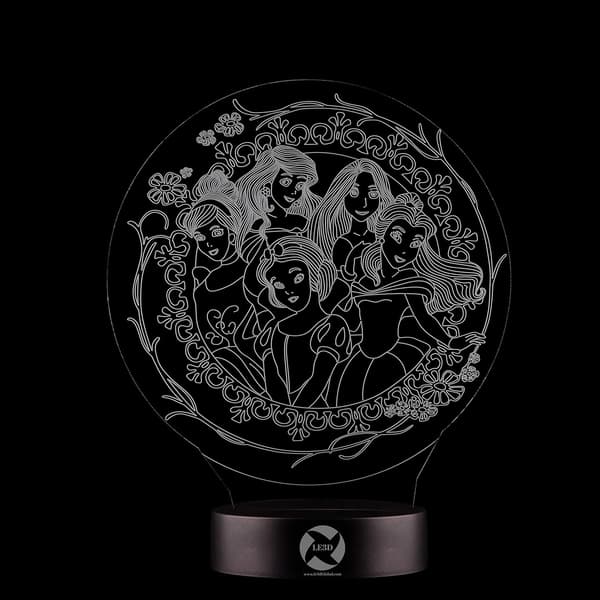 3D Optisk Illusjon Nattlys - 7 LED Fargeskiftende Lampe