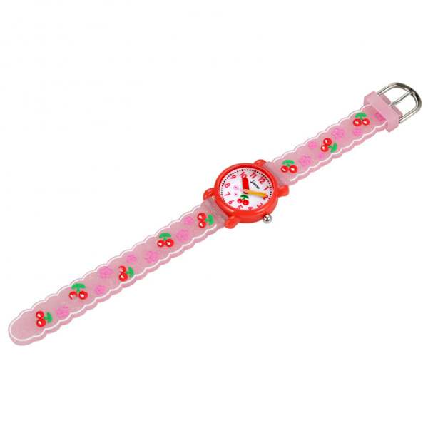 3D Barnklocka för Barn, Söt Cartoon Frukttryck Silikonarmband, Vattentät Klocka för Flickor och Pojkar 2-12 År Gamla, Bästa Presenten till Barn (rosa)