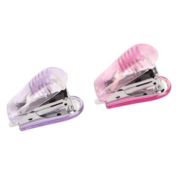 2 st miniklammer 20 ark kapacitet hävstångsstruktur bärbar klammer handhållen klammer för 24 stift 6 stift lila rosa
