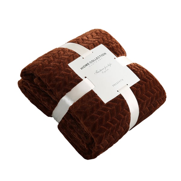 Fleece tæppe til sofa, blødt flanel tæppe, letvægts fuzzy tæpper til sofa seng kontor brown 200*230 CM