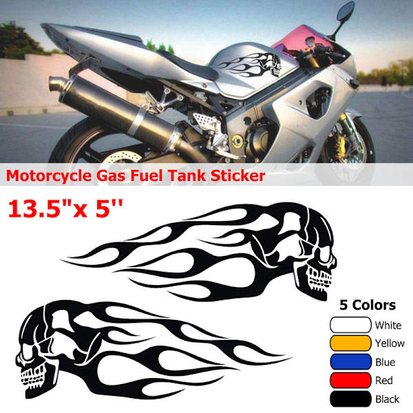 Motorcykel universell bränsletank flam dekal flam totem modifierad dödskalle dekal personlighet dra flottör dekal