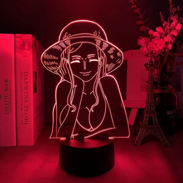 3D Lampe Sengelampe 3D Visuel Natlampe Gaver One Piece Nami L