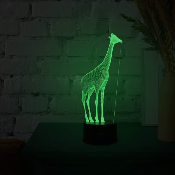 Giraffe 3D Natlampe 7 Farve LED Touch Bord Skrivebordslamper En
