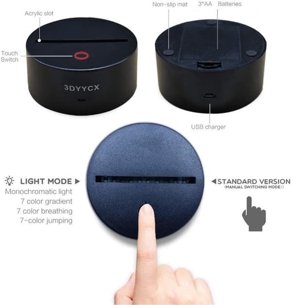 Tegneserie Elf Gengar Nattlys 3D Illusjon LED-lys Barn