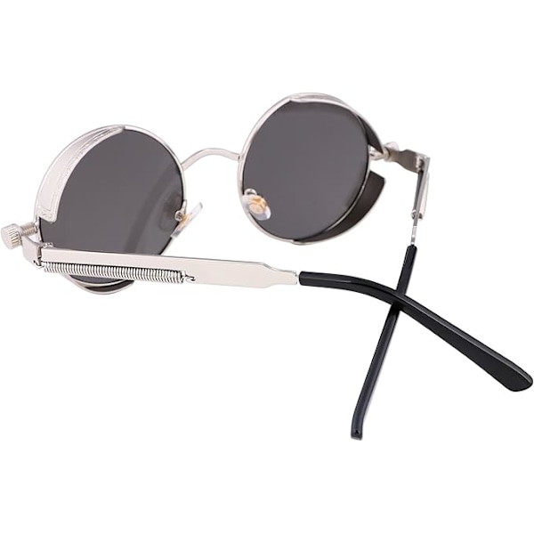 Retro Gotisk Steampunk Solbriller Rund Metalramme Punk Cirkel Inspireret Skygge Mænd B1864