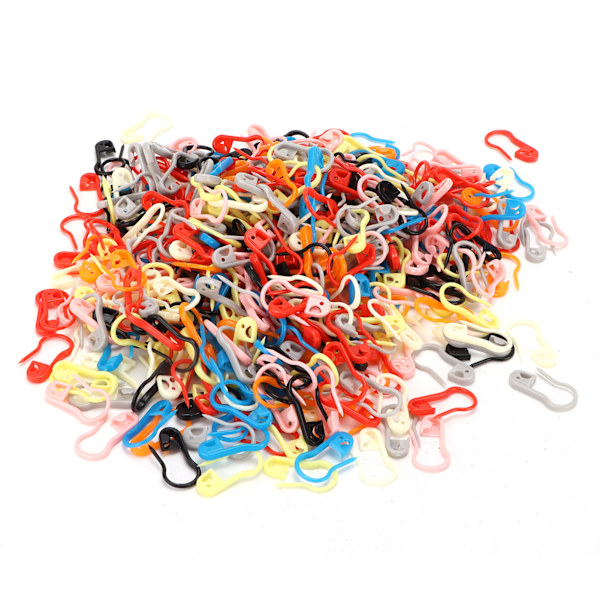 1000 st stickmarkörer i plast, färgglada och hållbara virkningsklämmor för stickning och gör-det-själv-hantverk
