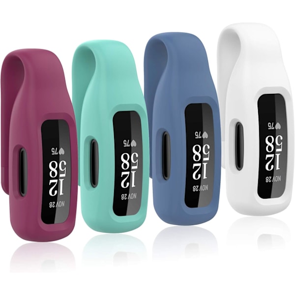 4-pakkaus klipsillistä koteloa, joka on yhteensopiva Fitbit Inspire 2:n kanssa, pehmeä silikoni klipsikiinnike lisävaruste Fitbit Inspire 2:lle