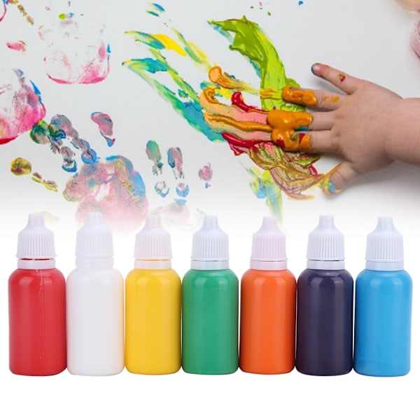 Vannmarmorering Vannpigment for Papirmarmorering Ebru Kunstverktøy (A4 7 Farger 20ml)