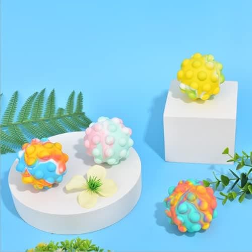 4 st Pop-Up Sensoriska Bollar för Barn - 3D Push Bubble Fidget Leksaker, Stresslindrande Leksaker för Barn och Vuxna, Perfekt Present för Ångest