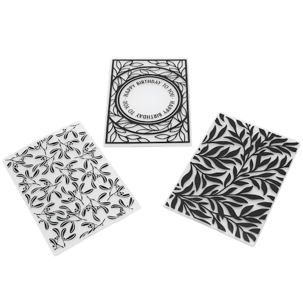 3 stk. plast prægemapper præget skabelon DIY kortfremstilling scrapbooking papirhåndværk