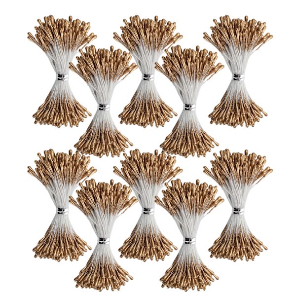 Perle Støv Golden Gips Simulation Dobbelt Ende Kunstig Buket Fremstilling Tilbehør(1mm（#3） 1440)