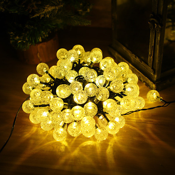 21ft 30LED Solar String Light Varm Vanntett Lampe String Light for Utendørs Hage Plen Dekor Warm Light