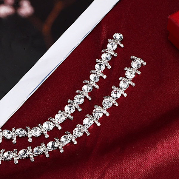 1 Yard Kristallglas Rhinestone Trimming Kedja DIY Kläder Smycken Kostym Applikation Vit