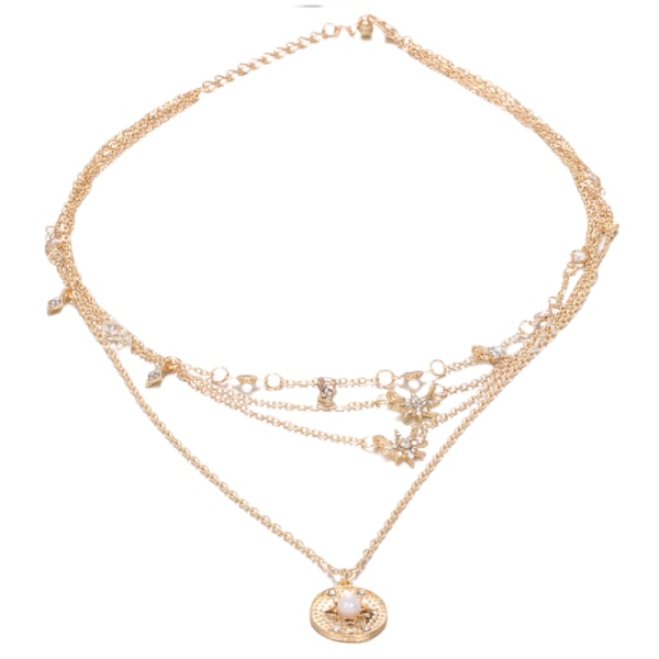 Victray Boho Star Halsband Mynt Halskedja Choker Hänge N